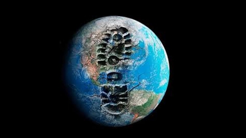 Footprint on the globe