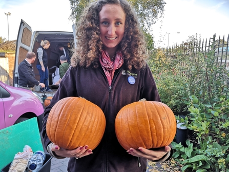 Lizzie and pumpkins