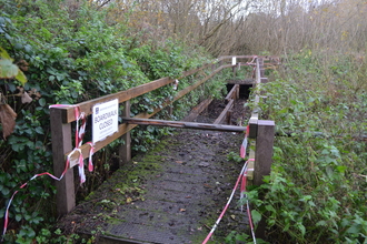 Boardwalk repairs at Birch Road Pond