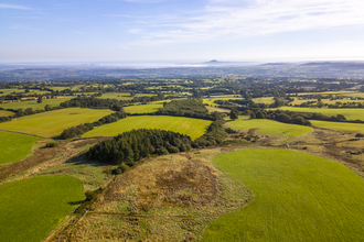 drone shot of a landscape in Shropshire
