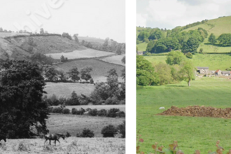 Two images of Lower Spoad Farm 70 years apart