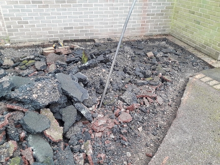 DePave: smashed-up tarmac at Sutton Hill