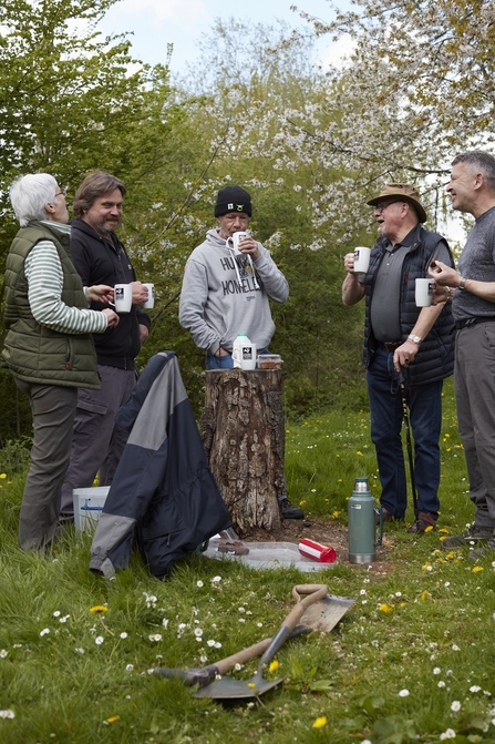 Group of people enjoying refreshments in the outdoors