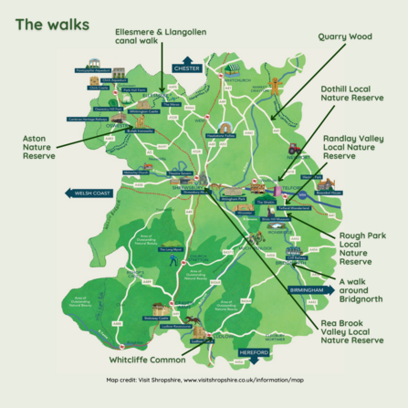 Map of Shropshire Walks